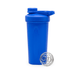 Power 600ml Shaker Cup - A drink bottle in blue, featuring a secure lid and a stainless steel whisk ball beside it.