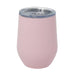 Zen Mirror Finish Mugs (350mL) - A pink Zen Mirror Finish Mug with a clear lid, designed for drinks. Features a sleek, modern shape and has branding.