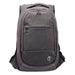Swissdigital Bolt Anti-Theft Backpack - A grey anti-theft backpack featuring multiple zippered compartments and a logo on the front.