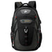 Swissdigital Vector Backpack - A black backpack with red accents, featuring multiple compartments and a logo on the front.