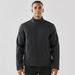 Men's Aleutian Softshell Jacket - A men's softshell jacket in black, featuring a front zip and a branded logo on the chest.