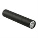 Rechargeable 1200mah Flashlight - A black rechargeable flashlight with a sleek cylindrical design, featuring a shiny lens at one end and a logo.