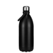 Trekk Cove 1.5 L Vacuum Insulated Stainless Steel Bottle - A drink bottle in matte black stainless steel with a silver lid and a small handle. It features a logo on the side.