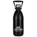 Trekk Cove 1.5 L Vacuum Insulated Stainless Steel Bottle - A drink bottle in matte black stainless steel with a silver insulated lid and a handle. Features a logo.