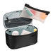 Thule Subterra 2 Toiletry Bag w/ Removable Pouch - A black toiletry bag with a removable pouch, featuring a toothbrush, toothpaste, and travel-sized containers inside.