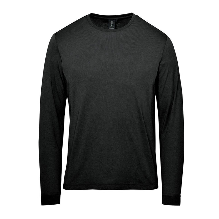 Men's Settebello L/S Tee - A long-sleeve black t-shirt with a round neckline and a simple design. It features a logo on the label.