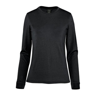 Women's Settebello L/S Tee - A black long-sleeve women's t-shirt with a fitted design and a logo.