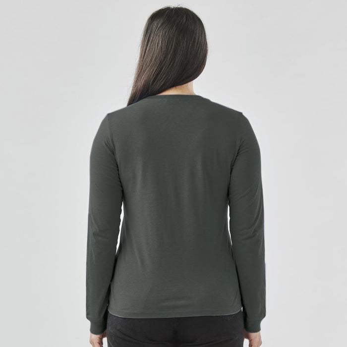 Women's Settebello L/S Tee - A women's long-sleeve tee in a dark green colour, featuring a simple design and no visible logos.