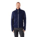 Men's Senger Knit Full Zip Performance Jacket w/ Thumb Holes - A men's navy performance jacket featuring a full zip and thumb holes, with an attached logo.