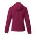 Women's TOBA Packable Jacket - A maroon Women's TOBA Packable Jacket featuring a hood, designed for rain protection. The back view shows a simple silhouette.