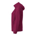 Women's TOBA Packable Jacket - A women's packable rain jacket in a deep burgundy colour, featuring a hood and side pockets. It has a logo.