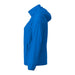 Women's TOBA Packable Jacket - A blue women’s packable rain jacket with a hood, featuring a side view and a logo.