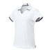 Women's Cerrado Short Sleeve Performance Polo - A white short sleeve polo shirt with grey accents and a collar, featuring a logo.