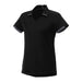 Women's Cerrado Short Sleeve Performance Polo - A black women's short sleeve polo shirt with contrast trim and a logo. Suitable for performance wear.