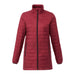 Womens Telluride Lightweight Packable Insulated Puffer Jacket - A burgundy lightweight packable insulated puffer jacket with a zip front and side pockets. Features a collar and logo.