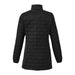 Womens Telluride Lightweight Packable Insulated Puffer Jacket - A black women's puffer jacket with a packable design, featuring a collar and long sleeves, shown from the back.