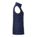 Women's Telluride Lightweight Packable Insulated Puffer Vest - A navy lightweight packable insulated puffer vest, featuring a sleek design and zip closure, with one side pocket.