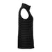 Women's Telluride Lightweight Packable Insulated Puffer Vest - A black women's insulated puffer vest with a sleeveless design and a side zip pocket, featuring a logo.