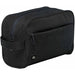 Cupertino Toiletry Bag - A black toiletry bag with a zippered main compartment and a front pocket, featuring a logo.
