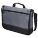 Tirano Laptop Satchel - A grey and black laptop satchel with a front pocket and an adjustable shoulder strap, featuring a logo.