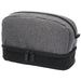 Tirano Toiletry Bag - A grey and black toiletry bag featuring dual zippers and a sleek design, with a branding logo.