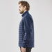 Men's Appalachian Thermal Softshell Jacket - A navy blue softshell jacket with quilted design and zip pockets, featuring a logo on the chest.