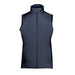 Women's Cascadia Thermal Vest - A women's thermal vest in navy blue with a high collar and full zip, featuring a logo.