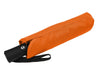 Como Fold-Up Umbrella - A black fold-up umbrella placed inside an orange sleeve with a carrying strap.