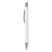 Vitra Pen - A white pen with a silver clip and a green top, featuring a logo on the body.