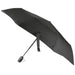 Umbrella & Tumbler Gift Set - A black tipless umbrella with a sleek design, featuring a handle and a minimalist look. It has a branding logo.