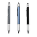 The Balance Pen - Three stylus pens in silver, blue, and black, featuring a textured grip and a branding logo on each pen.