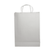 Paper Show Bag - A plain white paper bag with handles and a flat base, featuring a simple design and an included logo.