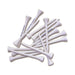 Wooden Tees 70mm - A collection of white wooden golf tees, each measuring 70mm, arranged neatly in a pile.