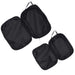 Wander & Roam Compression Packing Cube Set - A set of three black compression packing cubes with zippers and handles for easy organisation.
