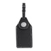 Wander & Roam Luggage Tag w/ AirTag Holder - A black luggage tag with a sleek design, featuring an AirTag holder and white stitching detail.