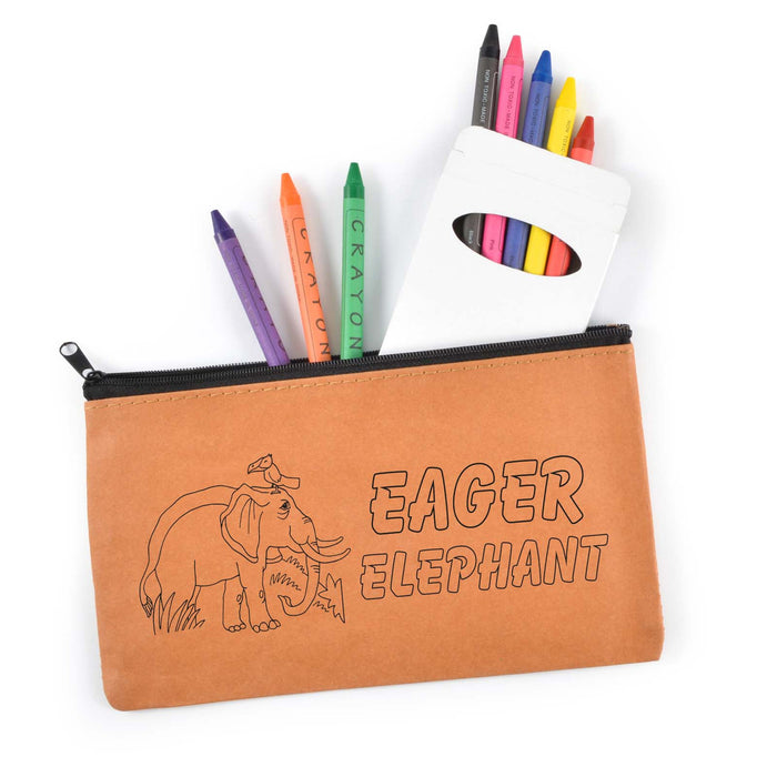 Kraft Pencil Case and Crayon Set