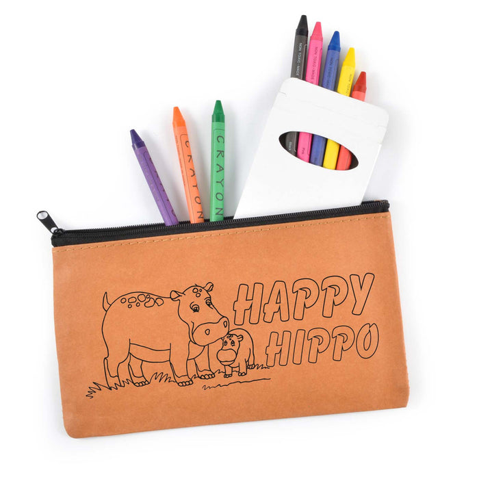 Kraft Pencil Case and Crayon Set