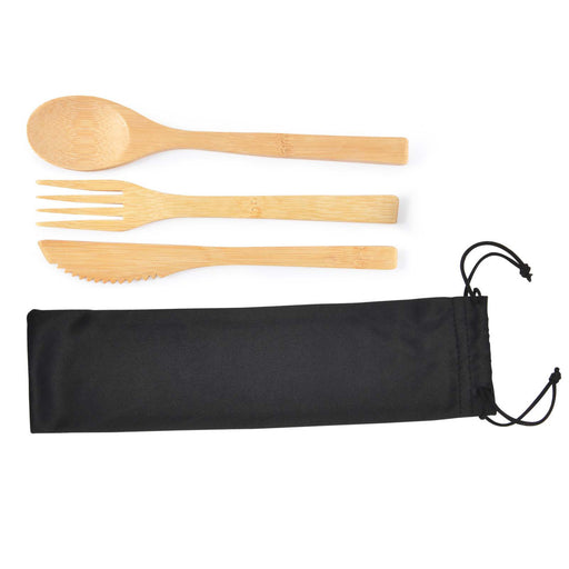 Miso Bamboo Cutlery Set in Microfibre Pouch