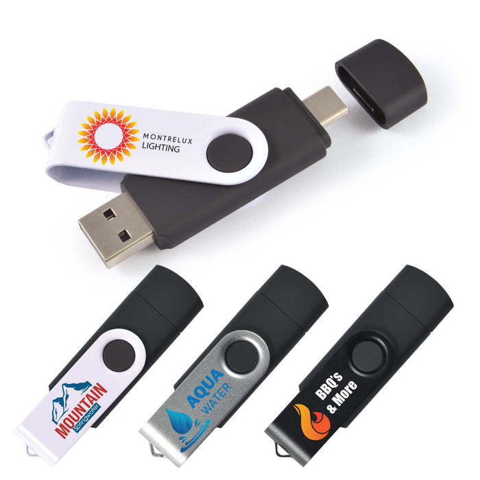 Swivel USB Flash Drive Dual - 8GB