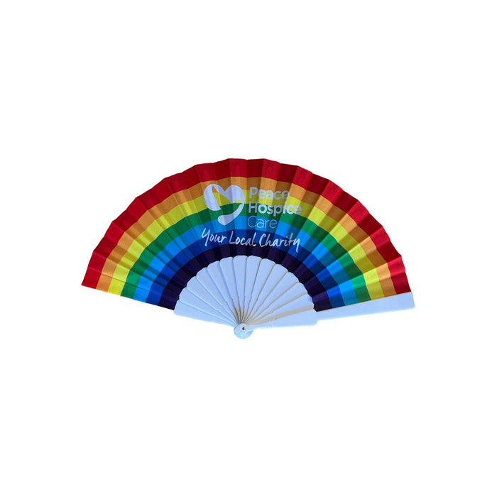 Branded Printed Fabric Hand Fans - Custom Promotional Product